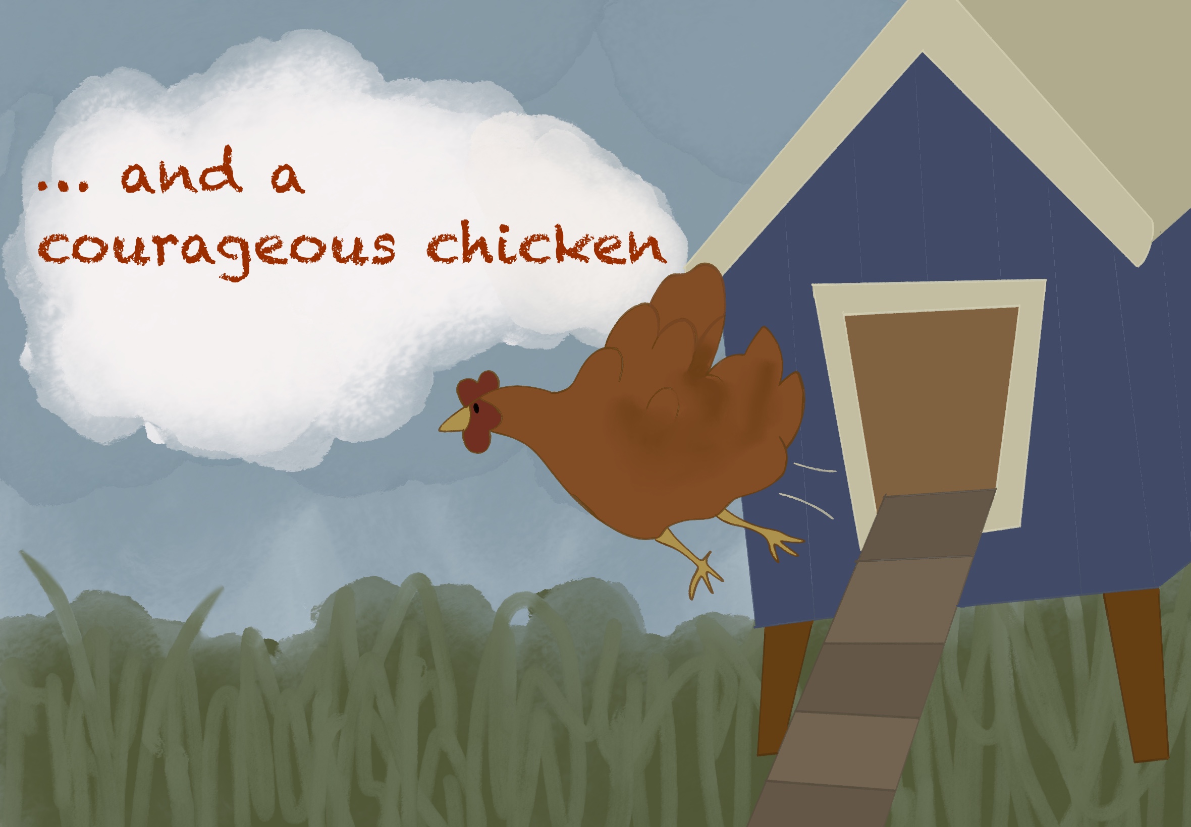 Spread 3 — Courageous Chicken