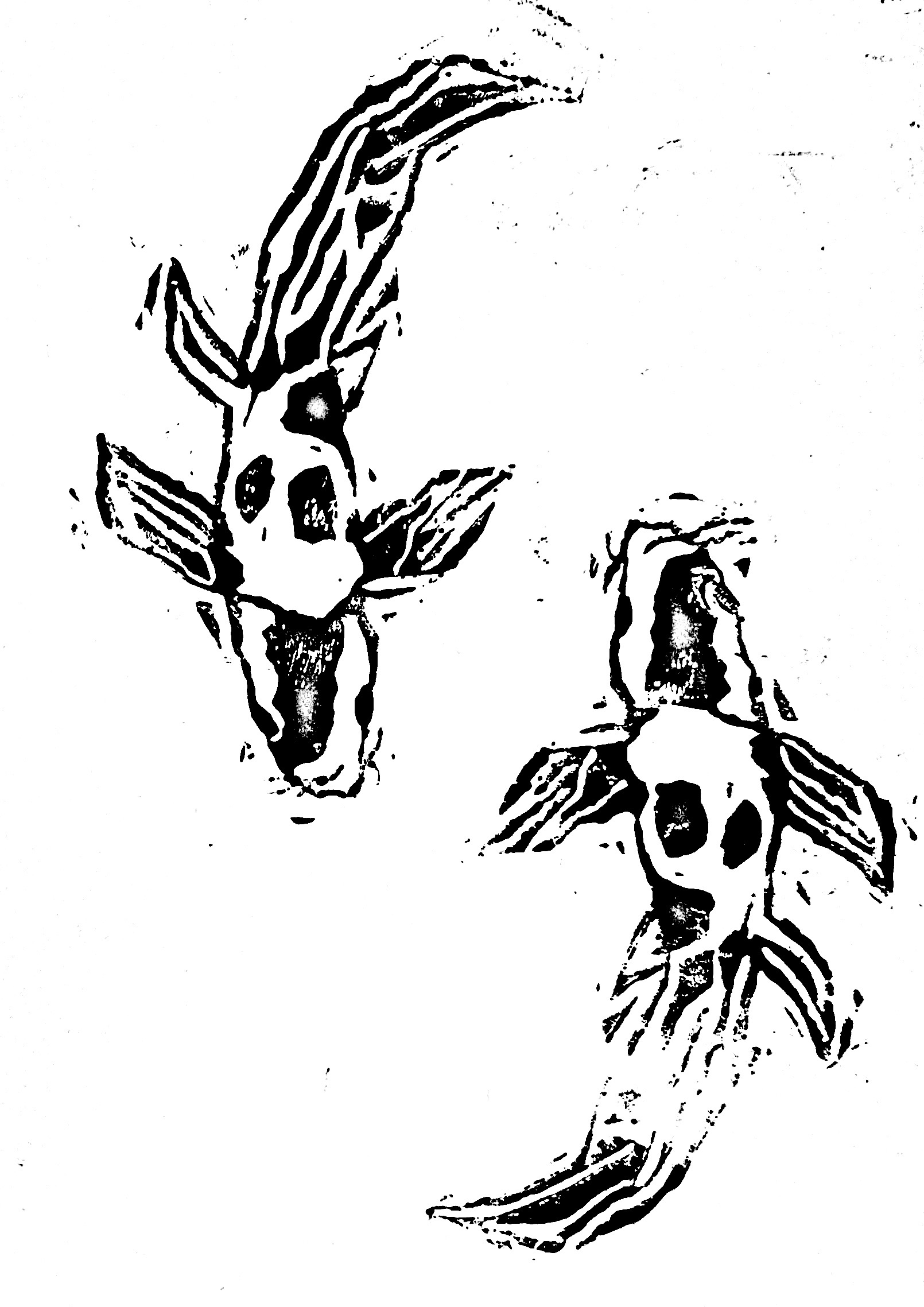 Koi Carp Lino Print
